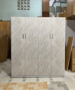 Tủ quần áo nhựa Chin Huei cao cấp 4 cánh màu trắng xám hiện đại