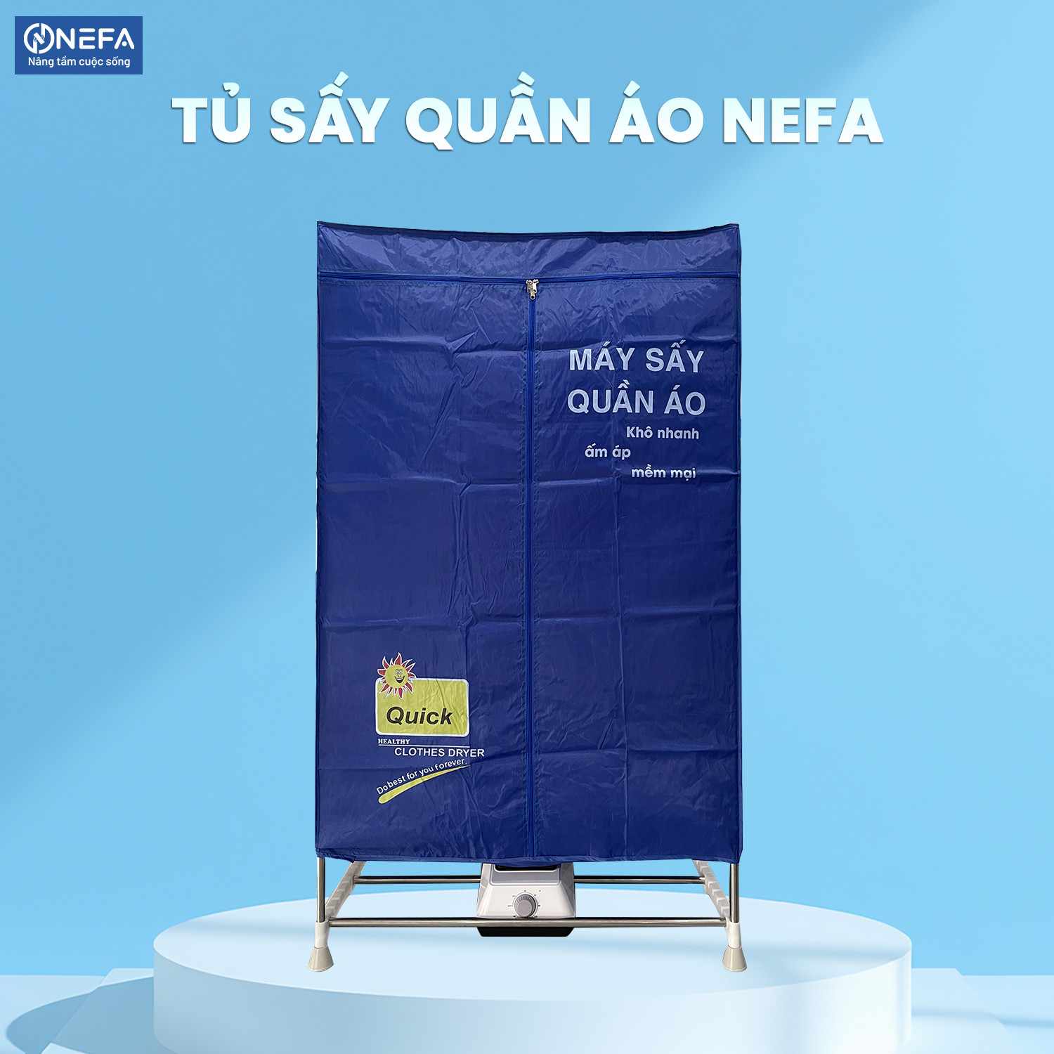 Tủ sấy quần áo Nefa có thể gấp gọn tiện lợi, tiết kiệm không gian sống