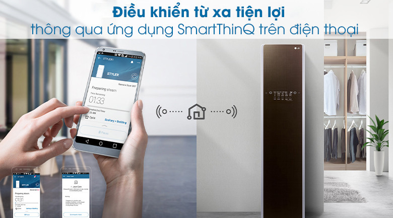 Ứng dụng SmartThinQ cho phép điều khiển tủ chăm sóc quần áo LG Styler từ xa tiện lợi
