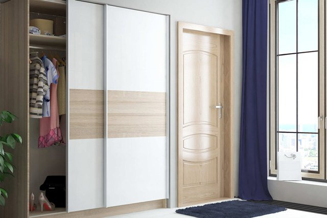 Tủ quần áo cửa lùa ba cánh hiện đại trong phòng ngủ